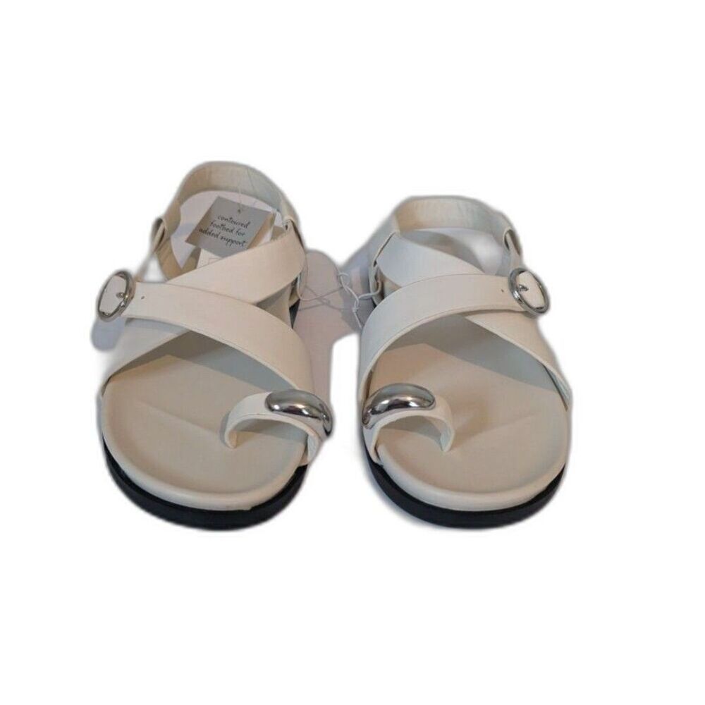 Women's Penelope Toe Ring Footbed Sandals -A New Day- Bone Size 8.5